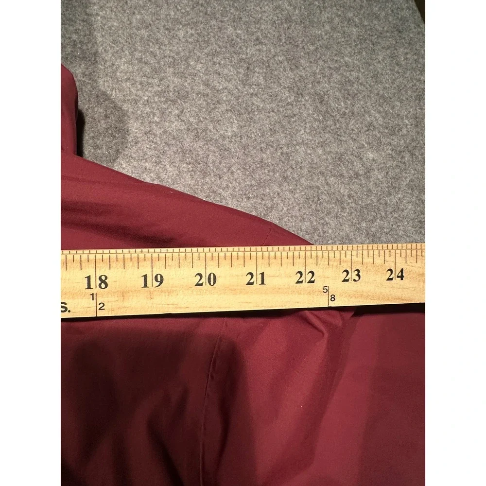 The North Face Mens XL Hooded Fleece Lined Jacket Burgundy Black Colorblock